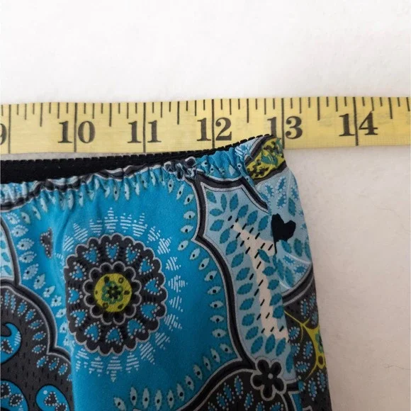 Silk Paisley Bias Midi Skirt Blue Yellow Y2K Slip Skirt The Limited Fairycore‎ S - Picture 6 of 9